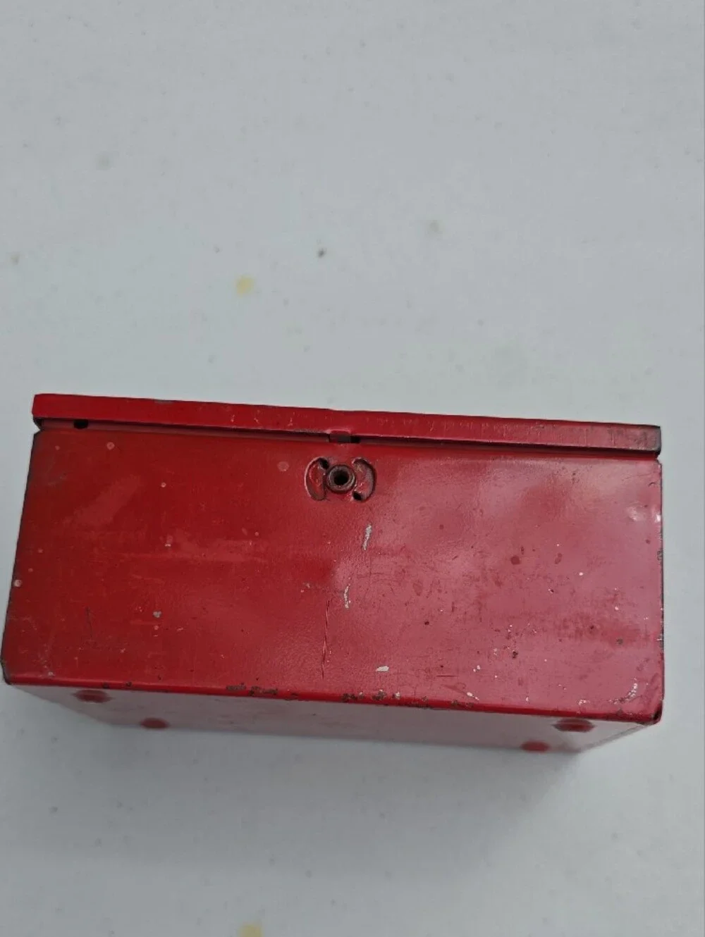 Source Unknown Red, Navy & Gold Vintage-Style Budget Bank Tin